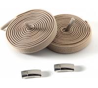 INF Lacets sans nouer avec fermoir magnétique argenté 2 paires élastiques pour chaussures sport et loisirs Kaki