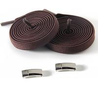 INF Lacets sans nouer avec fermoir magnétique argenté 2 paires élastiques pour chaussures sport et loisirs Marron