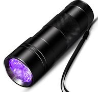 INF Lampe de poche UV noire avec 12 LED 395 nm
