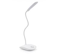 INF Lampe de table LED, lampe de bureau, lampe de chevet, lumière, lampe, rotative, base flexible, dimmable, à piles, blanc