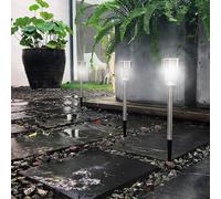INF Lampe solaire Lampe d'allée solaire pour extérieur, cour, jardin, trottoir, pelouse Paquet de 10 pièces blanc