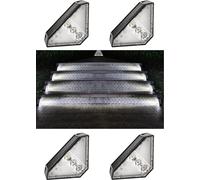 INF Lampes Solaires d'Escalier Extérieur - ABS+PC, 4x3.3x2.25cm, Blanc, Lot de 2 4 Pack
