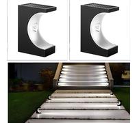 INF Lampes Solaires d'Escalier Extérieures, Éclairage Blanc, Lot de 2 2 pack