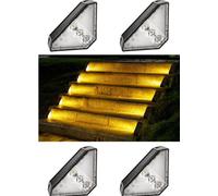 INF Lampes Solaires d'Escalier LED Blanc Chaud pour Jardin - Lot de 2 4 Pack