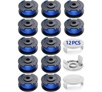 INF Lot de 12 bobines de débroussailleuse avec 3 capuchons pour débroussailleuse Ryobi - Compatible avec les modèles 18 V, 24 V, 40 V - Fil en nylon et fibre de verre