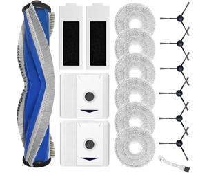 INF Lot de 18 pièces de rechange compatibles avec Ecovacs Deebot T30 Pro Omni - 1 brosse à rouleau, 2 filtres HEPA, 6 serpillères, 2 sacs à poussière, 6 brosses latérales