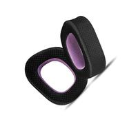 INF Lot de 2 coussinets de rechange pour casque Corsair HS80 RGB MAX - Tissu, noir/violet, 9 x 7 cm