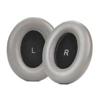 INF Lot de 2 coussinets d'oreille en cuir d'agneau gris avec mousse à mémoire de forme, compatibles avec Sennheiser Momentum 4, ajustement précis 10 cm x 8 cm x 2 cm, doux à porter et maintien