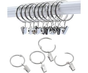 INF Lot de 20 anneaux pour rideaux avec clips