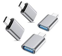 INF Lot de 4 adaptateurs USB-C vers USB 3.0 - Haute vitesse - En alliage d'aluminium - Argenté - 3 cm - 5 Gbit/s