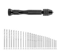 INF Lot de 48 mini forets en acier rapide - 0,5-3,0 mm, perceuse manuelle incluse, 9 x 1,5 cm