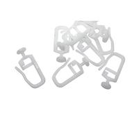 INF Lot de 50 roulettes pour Tringle à Rideaux avec Crochets Pliables en Plastique Nylon Blanc pour tringles à Rideaux