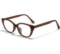 INF Lunettes anti-lumière bleue œil de chat TR90 PC pour un style rétro unisexe Marron