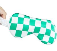 INF Masque de sommeil en soie de mûrier 19 momme à carreaux pour les yeux Vert