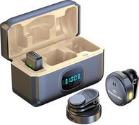 INF Micro Cravate Sans Fil avec LED, Double Micro, Type-C pour Enregistrement