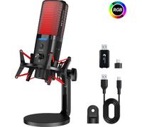 INF Microphone de jeu sans fil RGB bimode et câblé