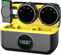 INF Microphone Lavalier Sans Fil Double, Noir & Jaune, Interface Type-C