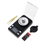 INF Mini balance numérique de poche 50g/0.001g, mini balance de précision, fonctions intelligentes, conception intelligente, avec poids d'étalonnage, noir