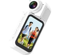 INF Mini Caméra Sport Portable Blanche : HD 2.7K, Rotation 180°, Kit Complet