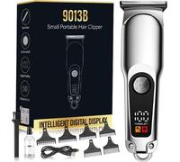 INF Mini Tondeuse Électrique Portable, Tondeuse à Cheveux Numérique, 8 Pièces Argent