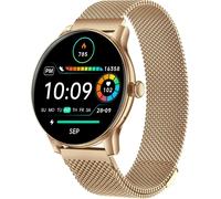 INF Montre Connectée Multifonctionnelle Métal, Ø4.64cm, Suivi Santé et Sport Or