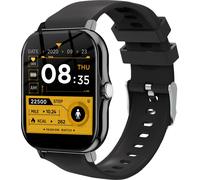 INF Montre intelligente avec appel Bluetooth et suivi d'activité physique Le noir