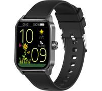 INF Montre intelligente avec appels Bluetooth et surveillance de la santé Le noir