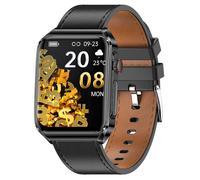 Montre intelligente avec appels ECG et Bluetooth Le noir