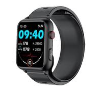 INF Montre intelligente avec grand écran, tension artérielle, fréquence cardiaque Le noir