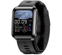 Montre Connectée Femme Homme avec Tensiomètre Cardiofréquencemètre Le noir