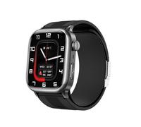 INF Montre Intelligente de Santé avec Mesure de Pression Artérielle et ECG, Écran AMOLED 2.06 Pouces, Bracelet en Silicone Le noir