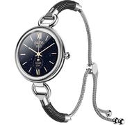INF Montre intelligente élégante avec fréquence cardiaque, podomètre, calories, modes sport, IP67 noir