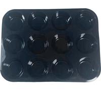 INF Moule à gâteau en silicone - moule pour 12 moules à muffins noir