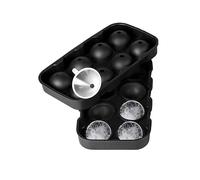 INF Moule à glaçons en silicone facile à enlever 8 grands moules en silicone moule à boules de glace durable pour whisky cocktails jus chocolat bonbons noir