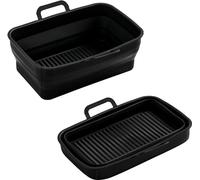 INF Moule carré pliable en silicone pour friteuse 19,5x12,7x7 cm noir