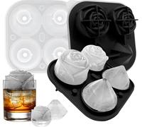 INF Moules à glace en silicone - moule en forme de rose et de diamant Le noir