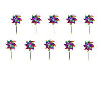 INF Moulin à vent répulsif pour oiseaux, 8 lames, dégradé de couleur, paquet de 10