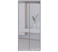 INF Moustiquaire pour porte avec fermeture aimantée Gris