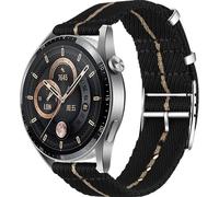 INF Nato Bracelet de montre en nylon avec motif jacquard noir 22 mm