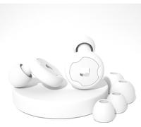 INF Noise cancelling earplugs - Bouchons d'oreille en silicone améliorés avec anneau filtrant, bande d'étanchéité en macaron et étui de rangement en PP blanc