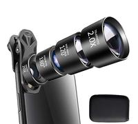 INF Objectif de téléphone portable 4 en 1, fisheye fisheye, grand angle, téléobjectif et objectif macro, y compris les accessoires, objectif universel pour tous les smartphones, à fixer