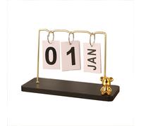 INF Ornement moderne minimaliste en métal Calendrier perpétuel Noir