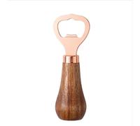 INF Ouvre-bouteille Vertical en Bois d'Acacia et Inox pour Bière Or rose