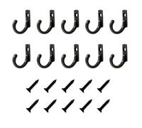 INF Pack de 10 patères et murales avec vis, crochets à visser, patères murales noires, petits crochets et vis pour chambre et cuisine