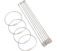 INF Pack de 10 porte-clés en câble d'acier inoxydable - Anneau de clé robuste