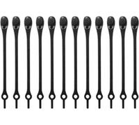 INF Pack de 12 lacets élastiques sans nœuds en silicone Le noir