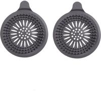 INF Pack de 2 attrape-cheveux de drain en silicone, couvercle de drain de douche Gris
