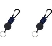 INF Pack de 2 porte-clés rétractables, porte-clés robuste avec clip de ceinture Bleu marine