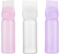 INF pack de 3 bouteilles d'applicateur de peigne racine de teinture pour cheveux, bouteille de pinceau de teinture pour cheveux