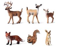 INF Pack de 6 figurines réalistes d'animaux de la forêt Ensemble d'animaux de la forêt